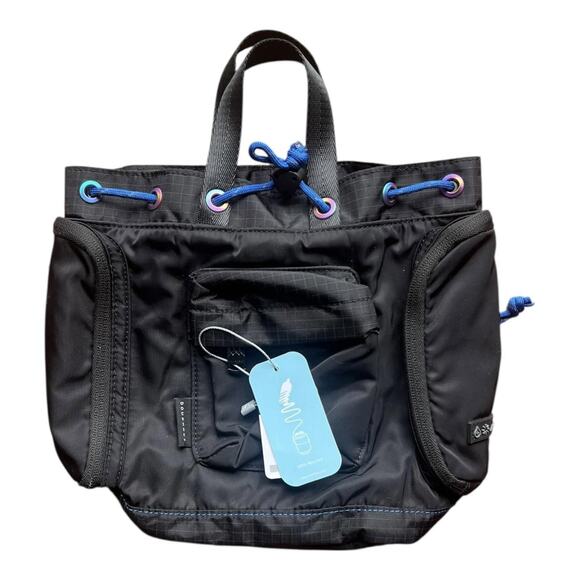 Doughnut Handbags - Doughnut Pyramid Tiny Backpack Black Nylon Ripstop Travel Bag NWT